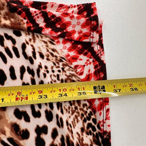 Melissa Paige Woman's Leopard Print Maxi Skirt 2X Polyester Spandex Blend - Picture 4 of 7